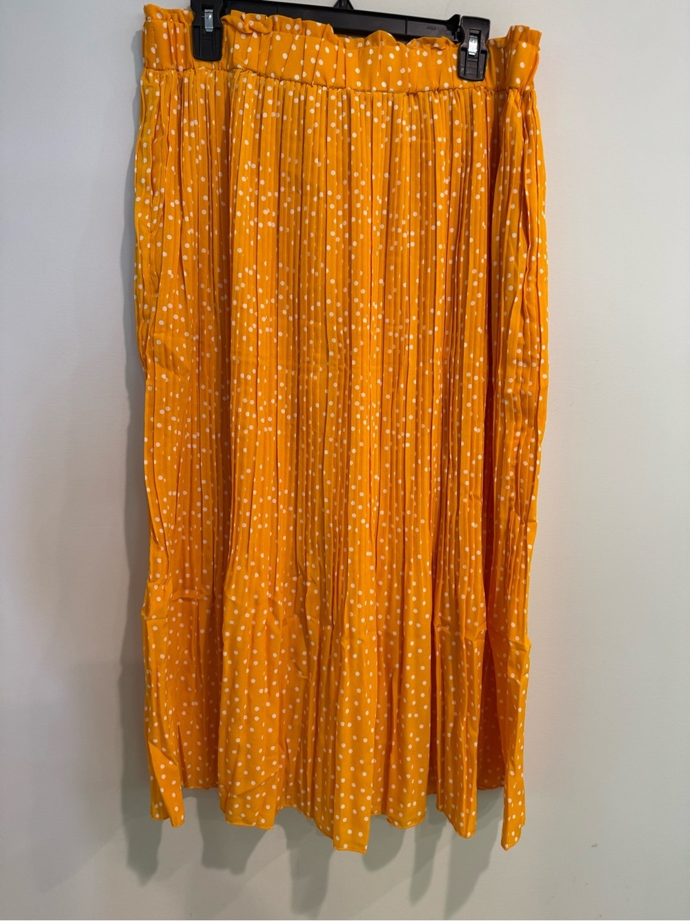 Simlu Orange Polka Dot Pleated Skirt